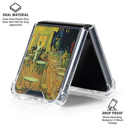 Cafe Terrace at Night by Van Gogh Galaxy Z Flip6 Clear Case