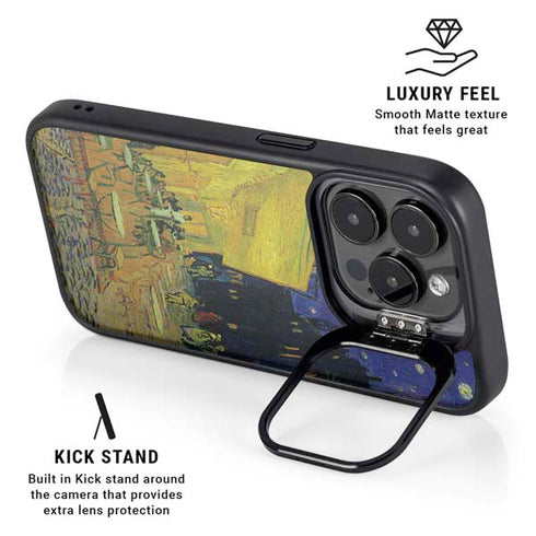 Cafe Terrace at Night by Van Gogh iPhone 14 Pro Kickstand Case
