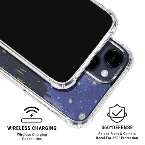 Cafe Terrace at Night by Van Gogh iPhone 15 Clear Case