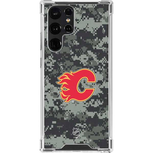 NHL Calgary Flames Camo Galaxy S23 Ultra Clear Case