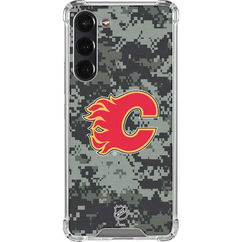 NHL Calgary Flames Camo Galaxy S24 FE Clear Case