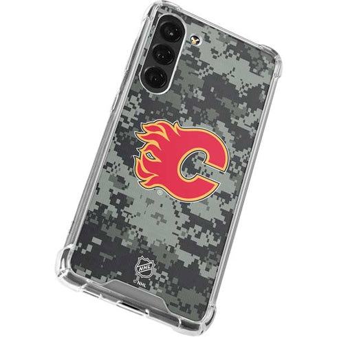 NHL Calgary Flames Camo Galaxy S24 FE Clear Case