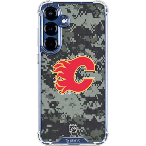 NHL Calgary Flames Camo Galaxy S25 Clear Case