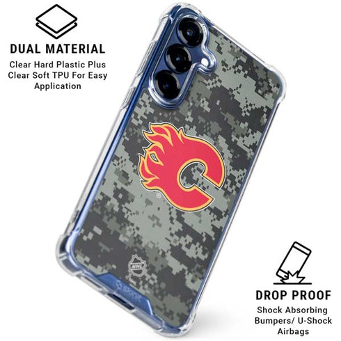 NHL Calgary Flames Camo Galaxy S25 Plus Clear Case