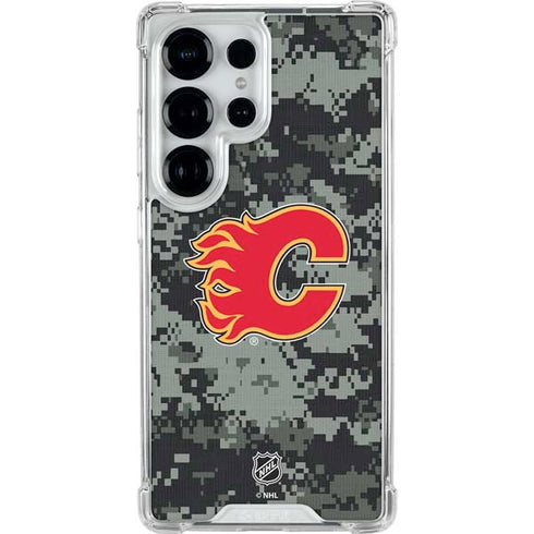 NHL Calgary Flames Camo Galaxy S25 Ultra Clear Case