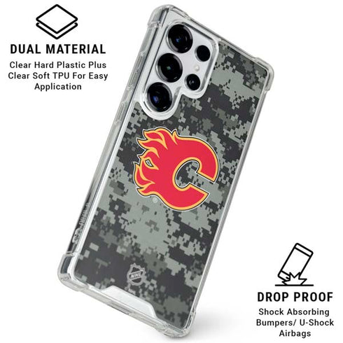 NHL Calgary Flames Camo Galaxy S25 Ultra Clear Case