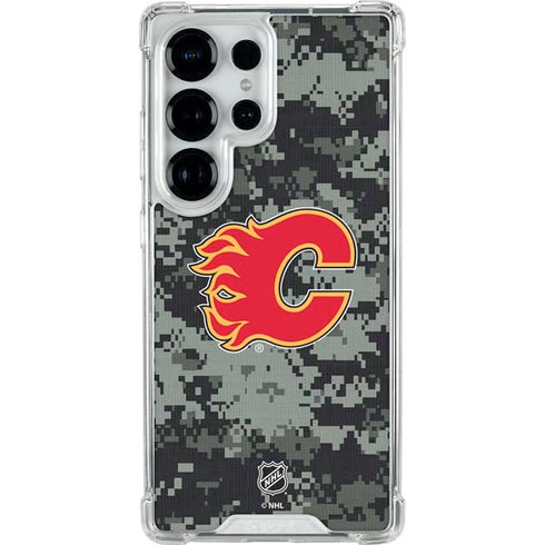 NHL Calgary Flames Camo Galaxy S26 Ultra Clear Case