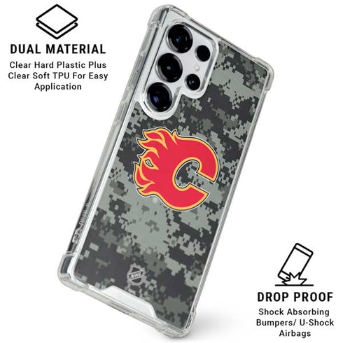 NHL Calgary Flames Camo Galaxy S26 Ultra Clear Case
