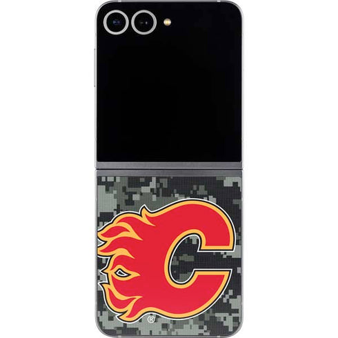 NHL Calgary Flames Camo Galaxy Z Flip6 Skin