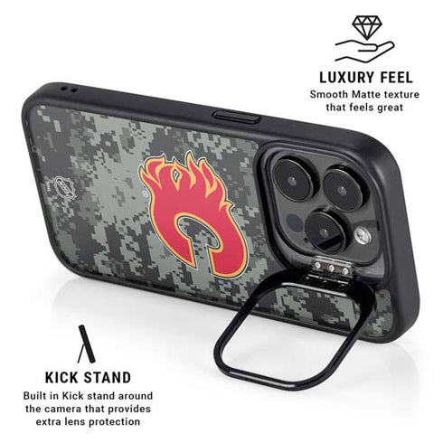 NHL Calgary Flames Camo iPhone 14 Pro Max Kickstand Case