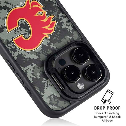 NHL Calgary Flames Camo iPhone 14 Pro Max Kickstand Case