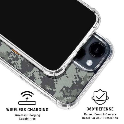 NHL Calgary Flames Camo iPhone 15 Clear Case