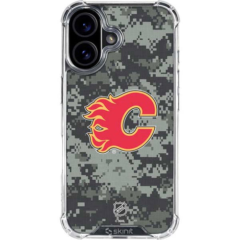 NHL Calgary Flames Camo iPhone 16 Clear Case