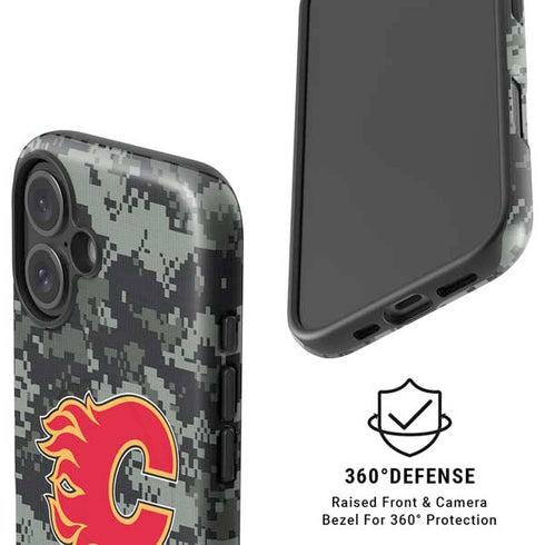 NHL Calgary Flames Camo iPhone 16 Magsafe Impact Case