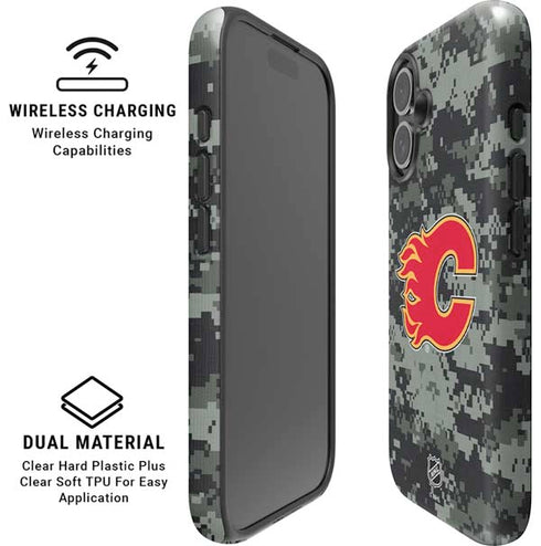 NHL Calgary Flames Camo iPhone 16 Magsafe Impact Case