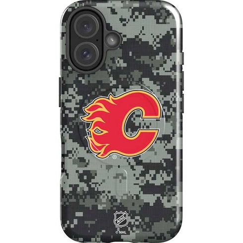 NHL Calgary Flames Camo iPhone 16 Plus Magsafe Impact Case
