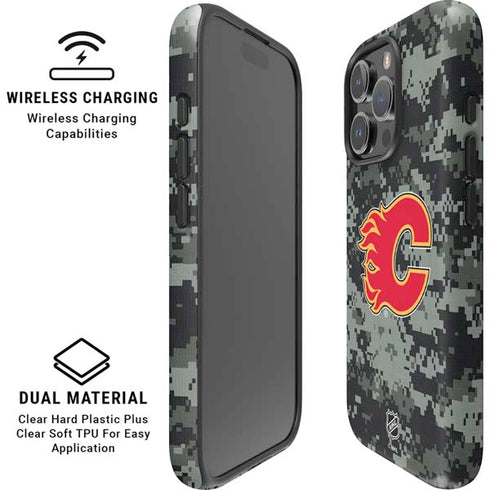 NHL Calgary Flames Camo iPhone 16 Pro Magsafe Impact Case