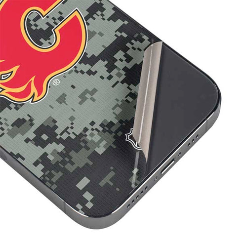 NHL Calgary Flames Camo iPhone 16 Pro Skin