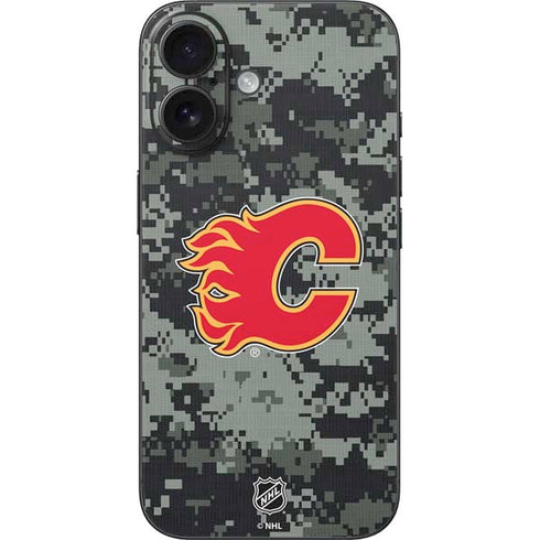 NHL Calgary Flames Camo iPhone 16 Skin