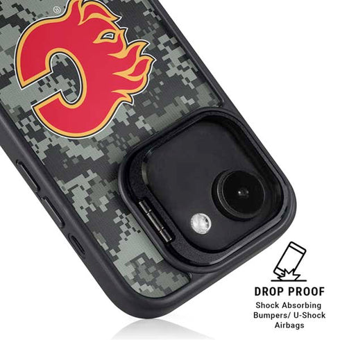NHL Calgary Flames Camo iPhone 16e Kickstand Case