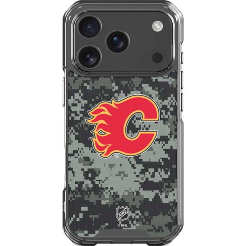 NHL Calgary Flames Camo iPhone 18 Pro Clear Case
