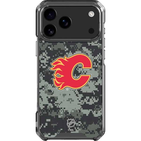 NHL Calgary Flames Camo iPhone 18 Pro Max Clear Case