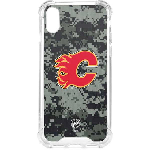 NHL Calgary Flames Camo iPhone XS Clear Case