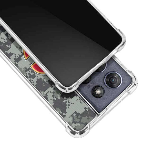 NHL Calgary Flames Camo Moto G 5G (2025) Clear Case