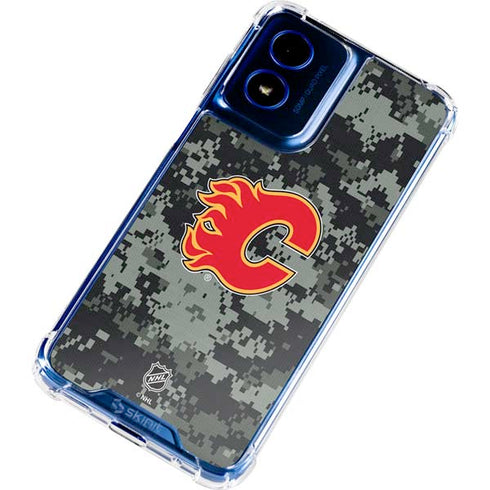NHL Calgary Flames Camo Moto G 5G (2024) Clear Case