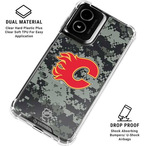 NHL Calgary Flames Camo Moto G Power 5G (2024) Clear Case