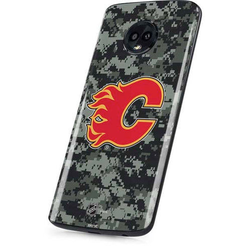 NHL Calgary Flames Camo Moto G6 Skin