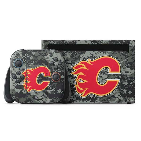 NHL Calgary Flames Camo Nintendo Skins
