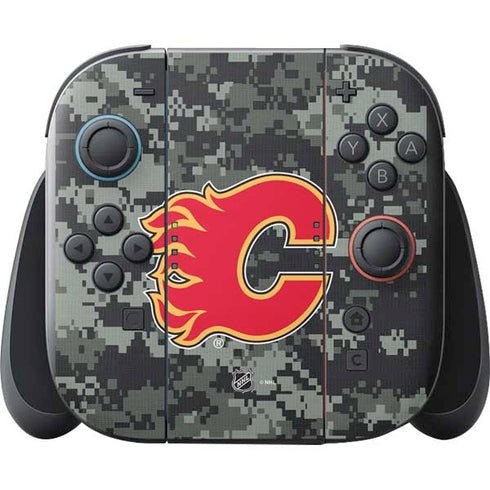 NHL Calgary Flames Camo Nintendo Switch 2 (2025) with Joy-Con Skin