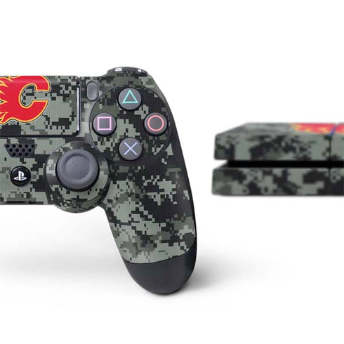 NHL Calgary Flames Camo PS4 Console and Controller Bundle Skin