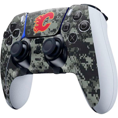 NHL Calgary Flames Camo PS5 DualSense Edge Pro Controller Skin