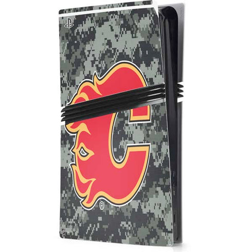NHL Calgary Flames Camo PS5 Pro Console Skin