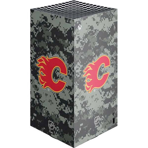NHL Calgary Flames Camo XBox Series X Digital Edition Console Skin