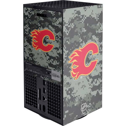 NHL Calgary Flames Camo XBox Series X Digital Edition Console Skin