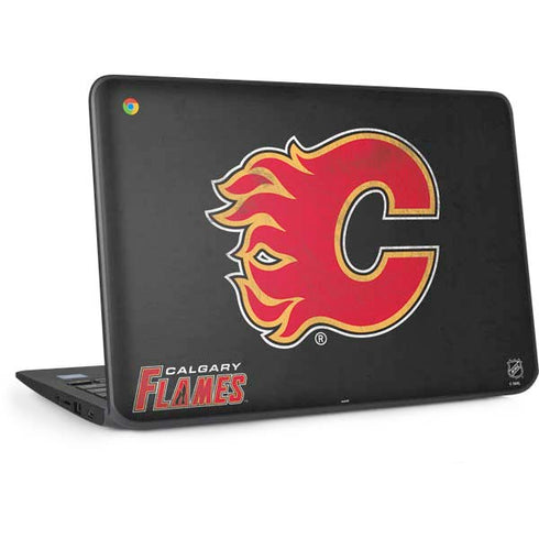 NHL Calgary Flames Distressed HP Chromebook Skin