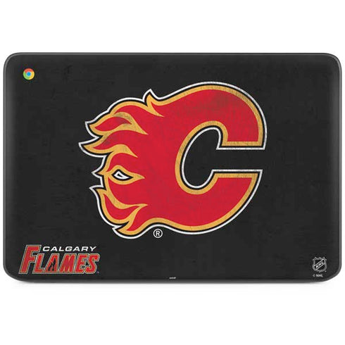NHL Calgary Flames Distressed HP Chromebook Skin