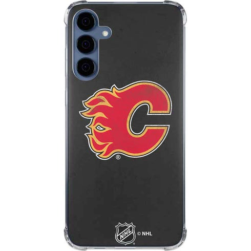 NHL Calgary Flames Distressed Galaxy A55 5G Clear Case