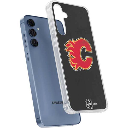 NHL Calgary Flames Distressed Galaxy A55 5G Clear Case
