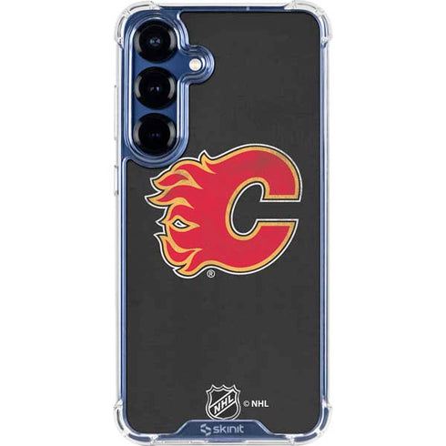 NHL Calgary Flames Distressed Galaxy S25 Plus Clear Case
