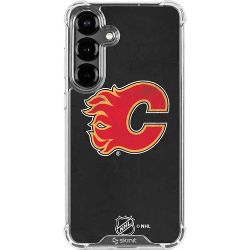NHL Calgary Flames Distressed Galaxy S26 Clear Case
