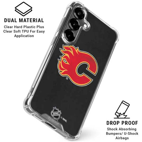 NHL Calgary Flames Distressed Galaxy S26 Clear Case