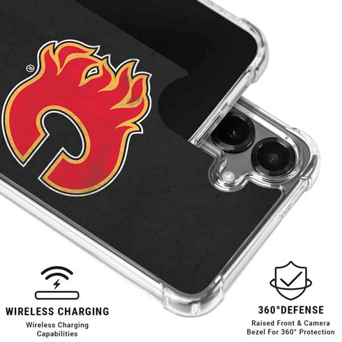 NHL Calgary Flames Distressed Galaxy S26 Plus Clear Case