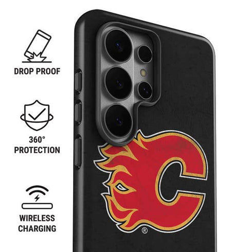 NHL Calgary Flames Distressed Galaxy S26 Ultra Impact Case