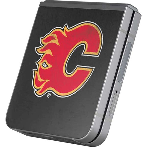 NHL Calgary Flames Distressed Galaxy Z Flip6 Skin