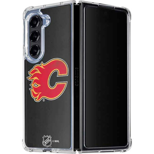 NHL Calgary Flames Distressed Galaxy Z Fold5 5G Clear Case