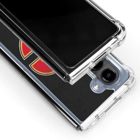 NHL Calgary Flames Distressed Galaxy Z Fold5 5G Clear Case